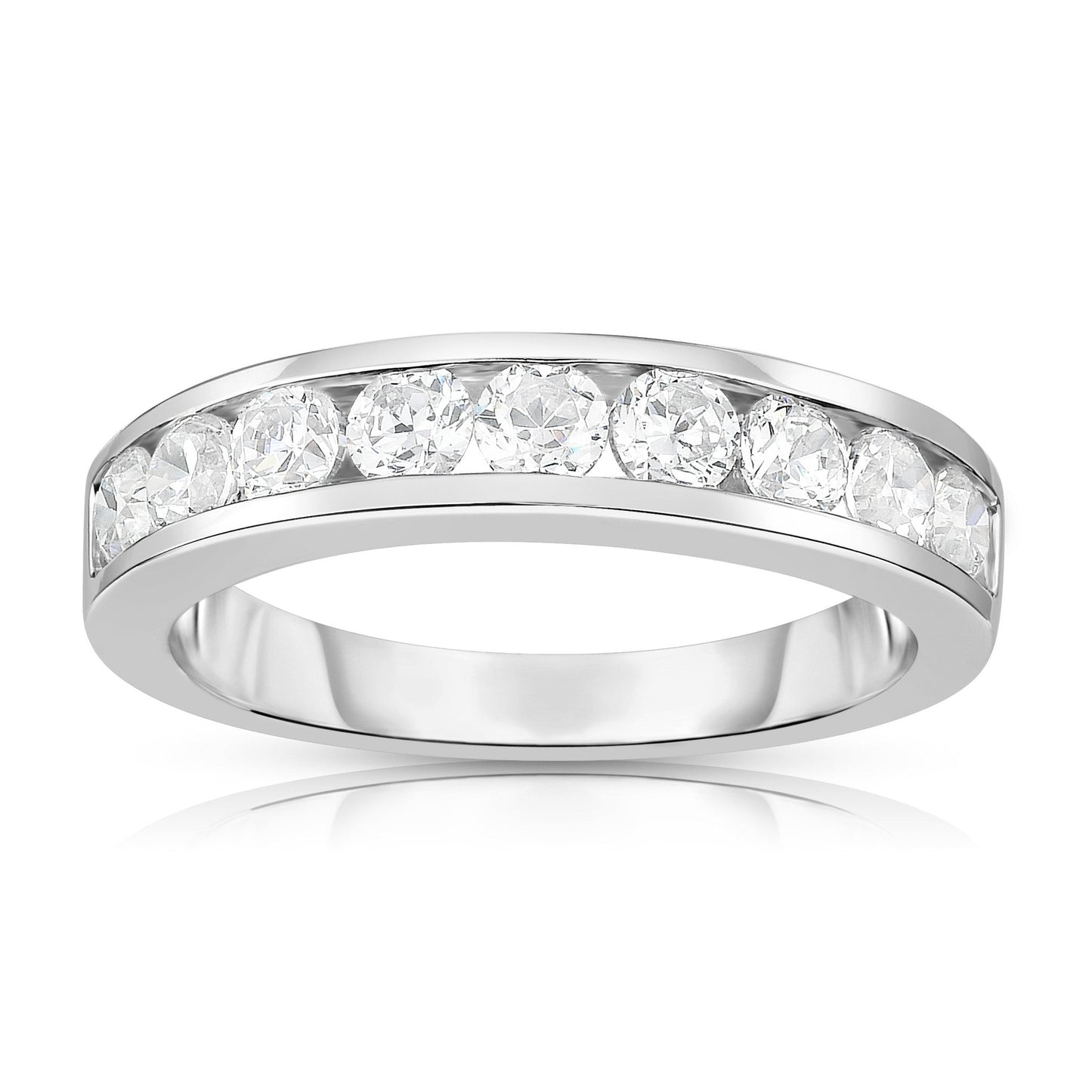 0.90Ct Diamond Channel Wedding Band in 14K White Gold