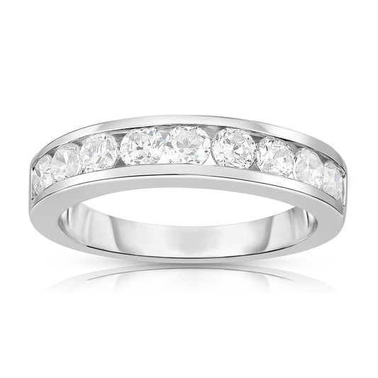 0.90Ct Diamond Channel Wedding Band in 14K White Gold