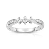 3-Stone 0.25Ct Diamond Engagement Ring in 14K White Gold
