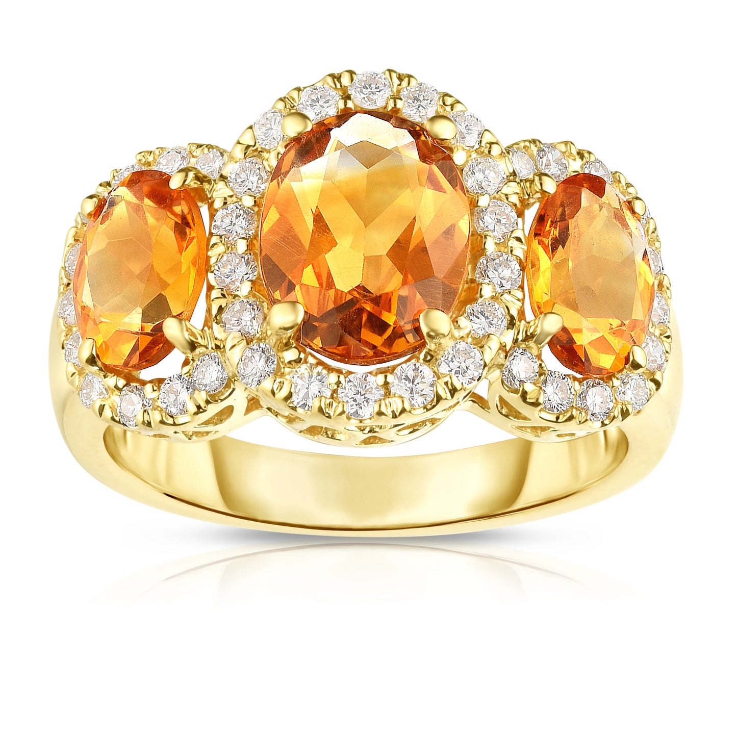 Oval Shape Gemstone & 0.52Ct Diamond Ring in 14K Gold