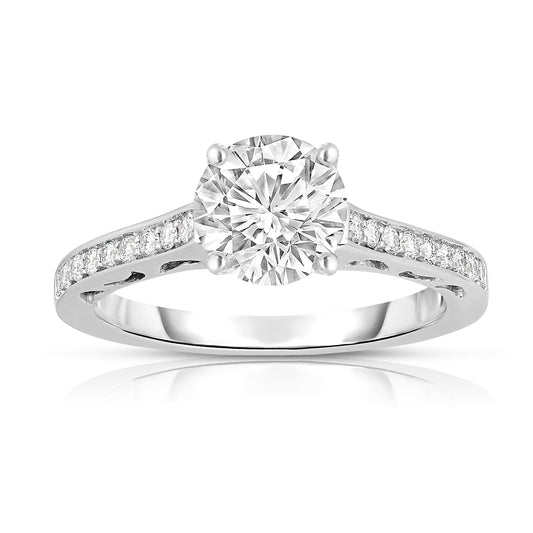 GIA Certified 1.18Ct Diamond Engagement Ring in 14K Gold