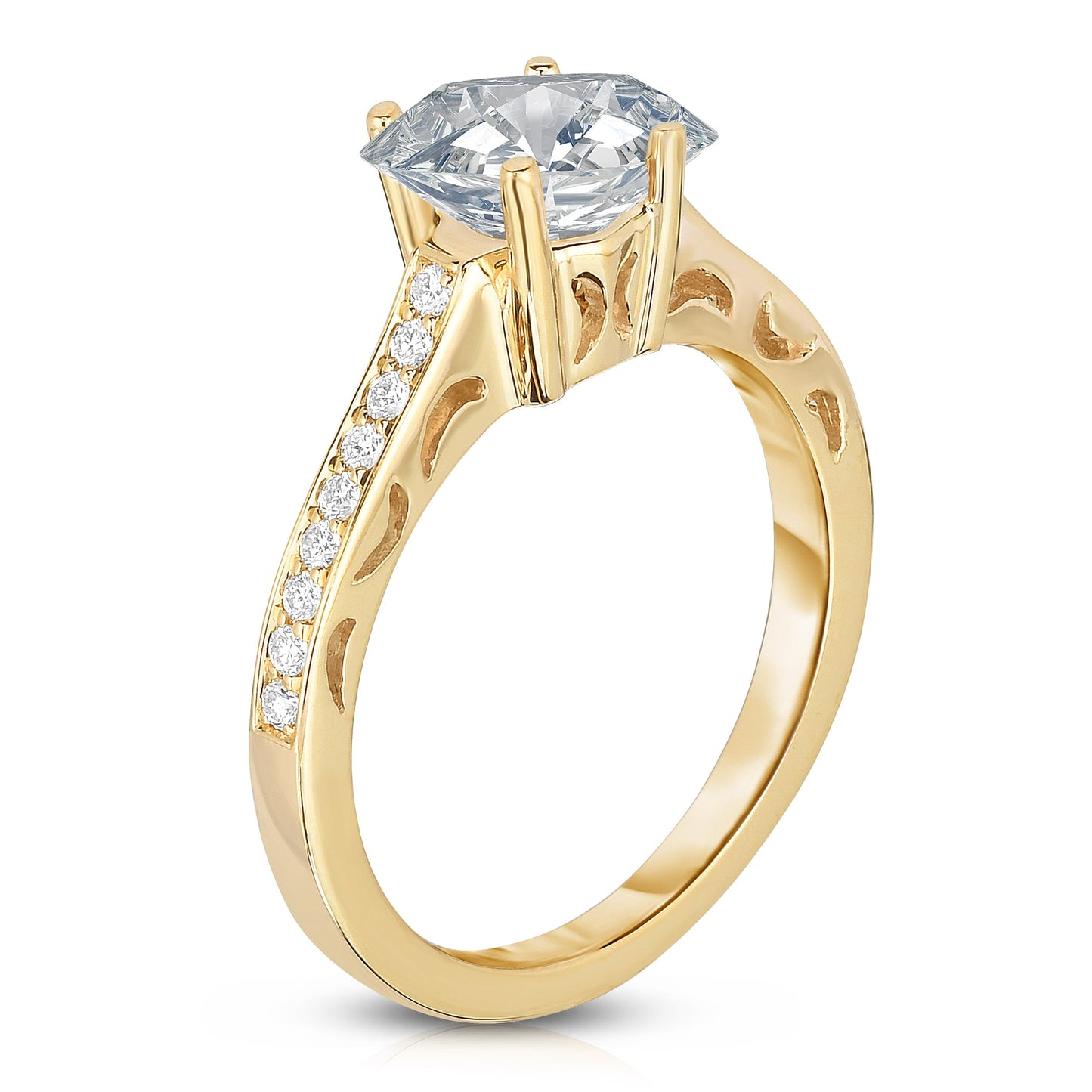 GIA Certified 1.18Ct Diamond Engagement Ring in 14K Gold