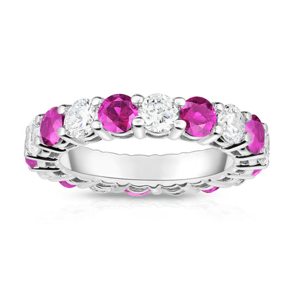 4.00-5.00Ct Diamond Eternity Ring in 14K White Gold