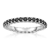 0.90-1.00Ct Black Diamond Eternity Band in 14K White Gold