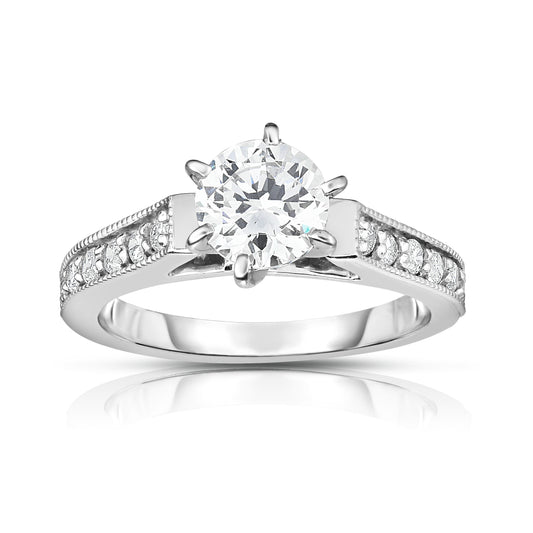 GIA Certified 1.20Ct Diamond 6-Prongs Engagement Ring in 14K White Gold