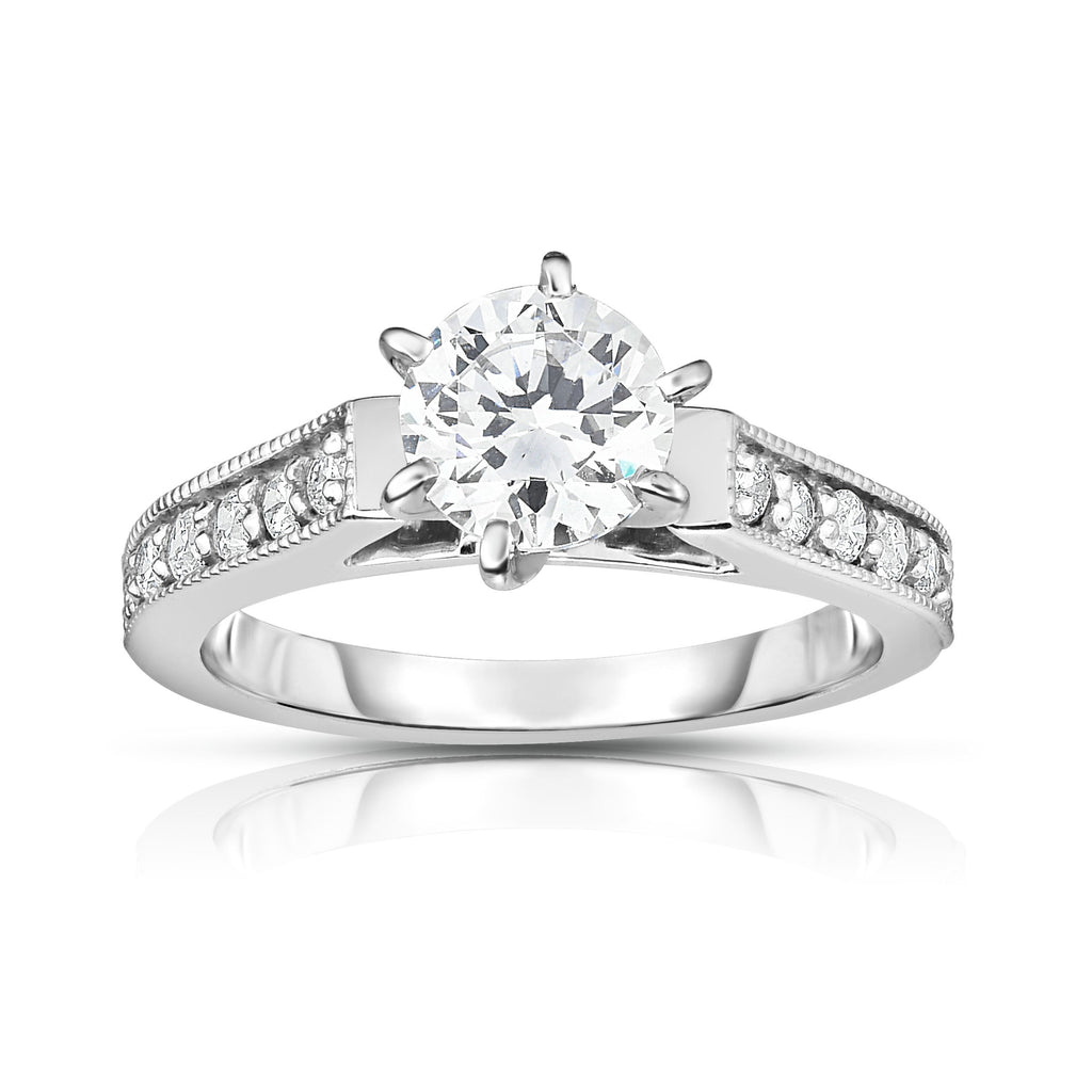 GIA Certified 1.20Ct Diamond 6-Prongs Engagement Ring in 14K White Gold