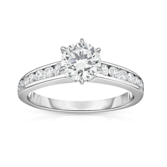 GIA Certified 1.30Ct Diamond Solitaire Ring in 14K White Gold