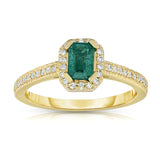 Emerald Cut 0.80Ct Diamond Engagement Ring in 14K White Gold