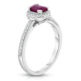 Emerald Cut 0.80Ct Diamond Engagement Ring in 14K White Gold