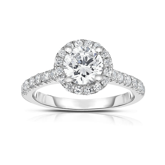 GIA Certified 14K White Gold Diamond (1.50 Ct, G Color, SI2 Clarity) Solitaire Ring
