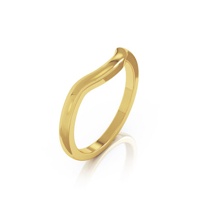 Curved Wave Ring in 14K Gold