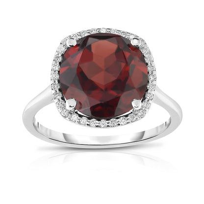 11MM Gemstone and 0.18Ct Diamond Ring  in 14K Gold