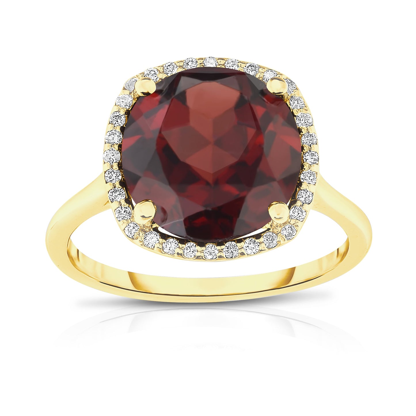 11MM Gemstone and 0.18Ct Diamond Ring  in 14K Gold