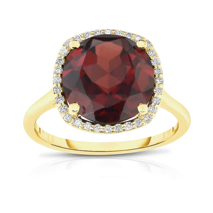 11MM Gemstone and 0.18Ct Diamond Ring  in 14K Gold
