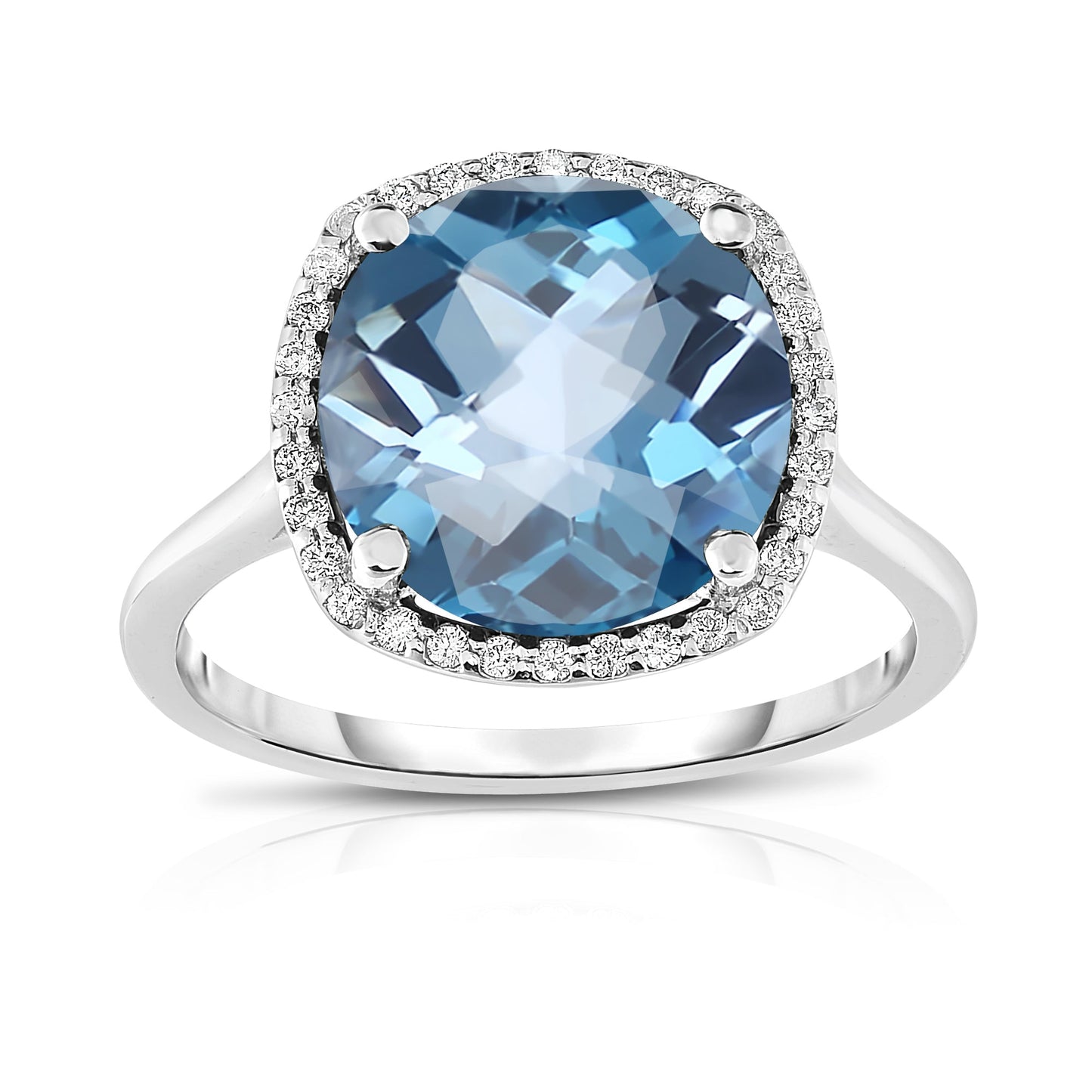 11MM Gemstone and 0.18Ct Diamond Ring  in 14K Gold