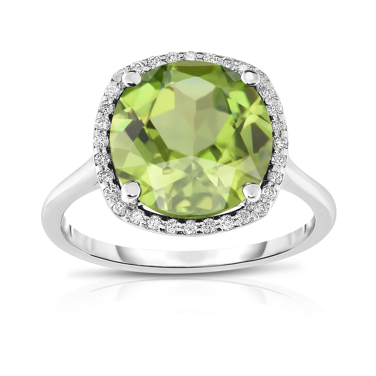 11MM Gemstone and 0.18Ct Diamond Ring  in 14K Gold