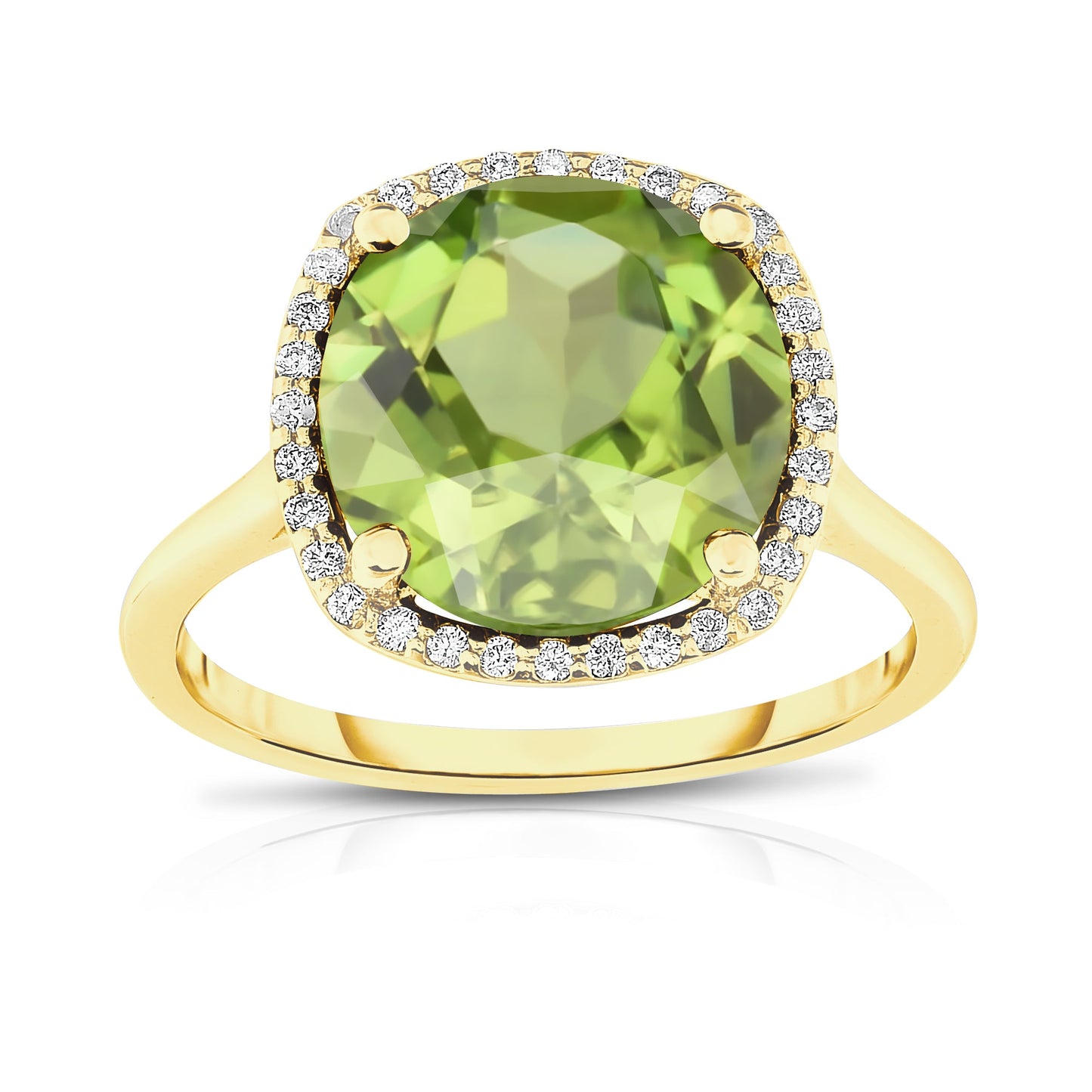 11MM Gemstone and 0.18Ct Diamond Ring  in 14K Gold