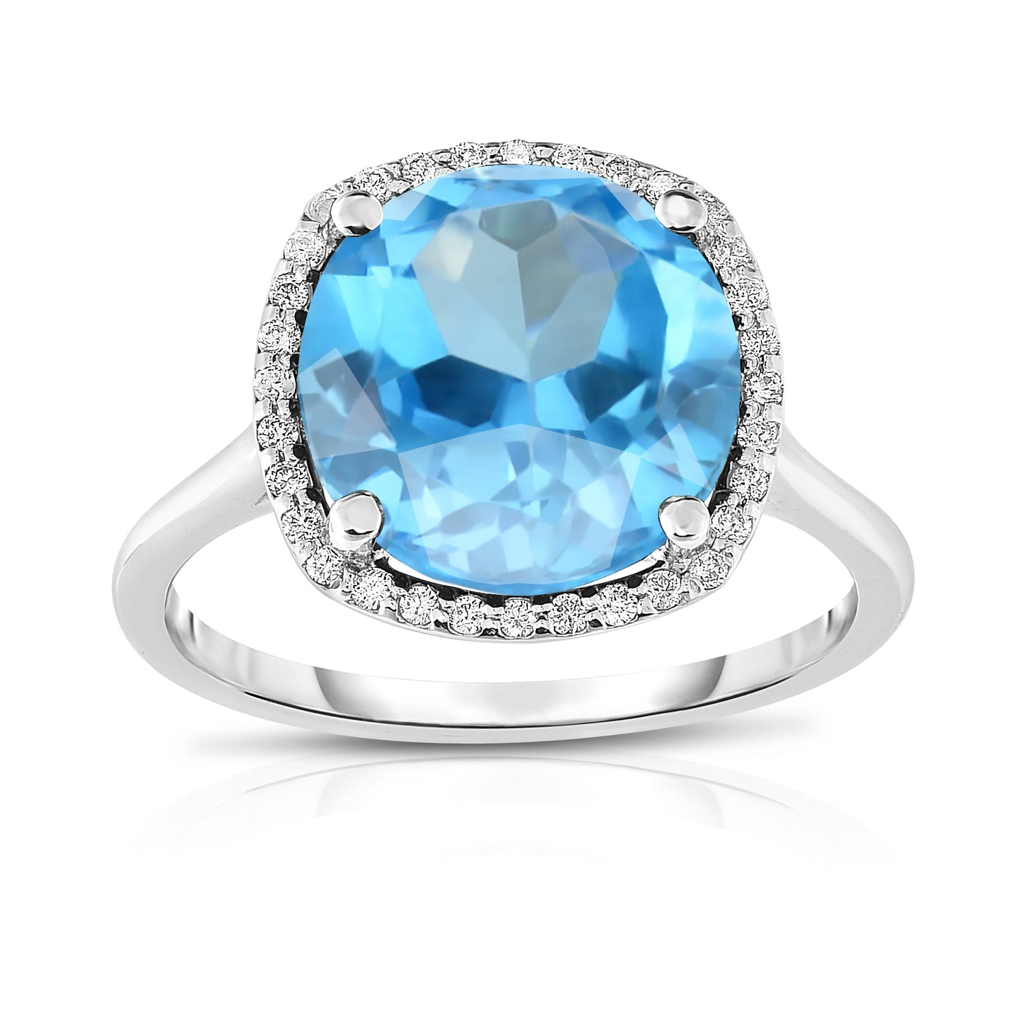 11MM Gemstone and 0.18Ct Diamond Ring  in 14K Gold