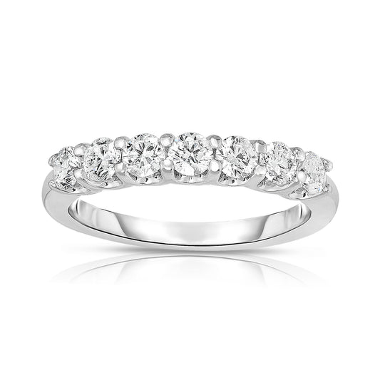 7-Stone 0.75Ct Diamond Ring in 14K White Gold