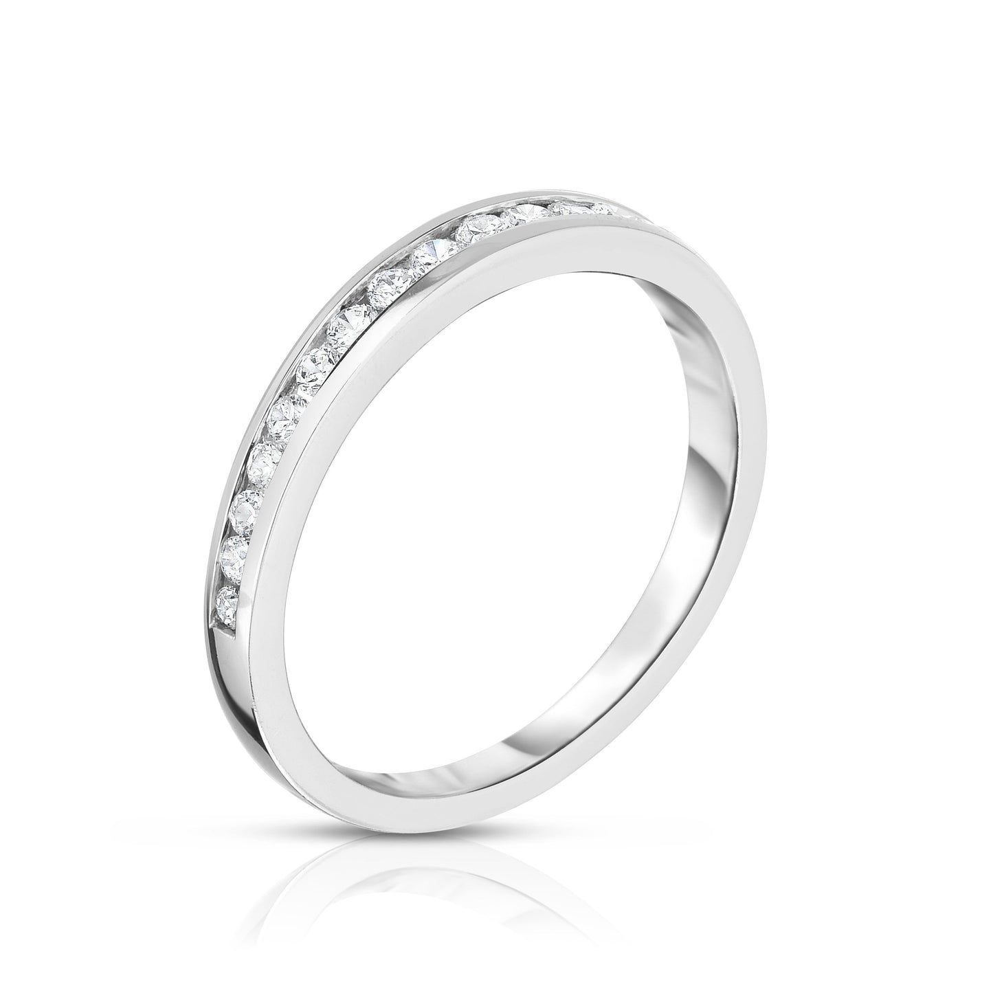 0.30Ct Diamond Channel Wedding Band in 14K White Gold