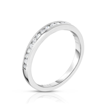 0.30Ct Diamond Channel Wedding Band in 14K White Gold