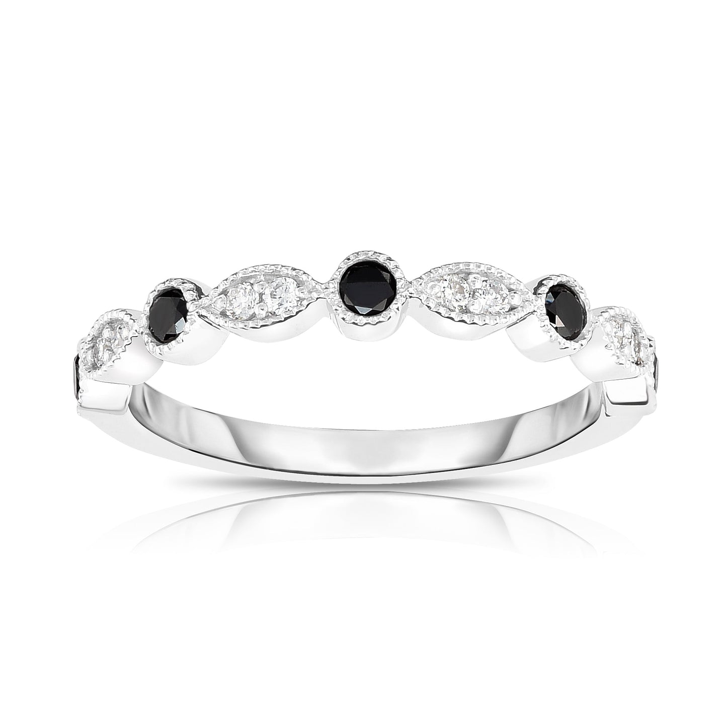 0.25Ct Diamond Stackable Milligrain Ring in 14K Gold