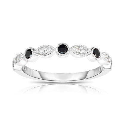 0.25Ct Diamond Stackable Milligrain Ring in 14K Gold