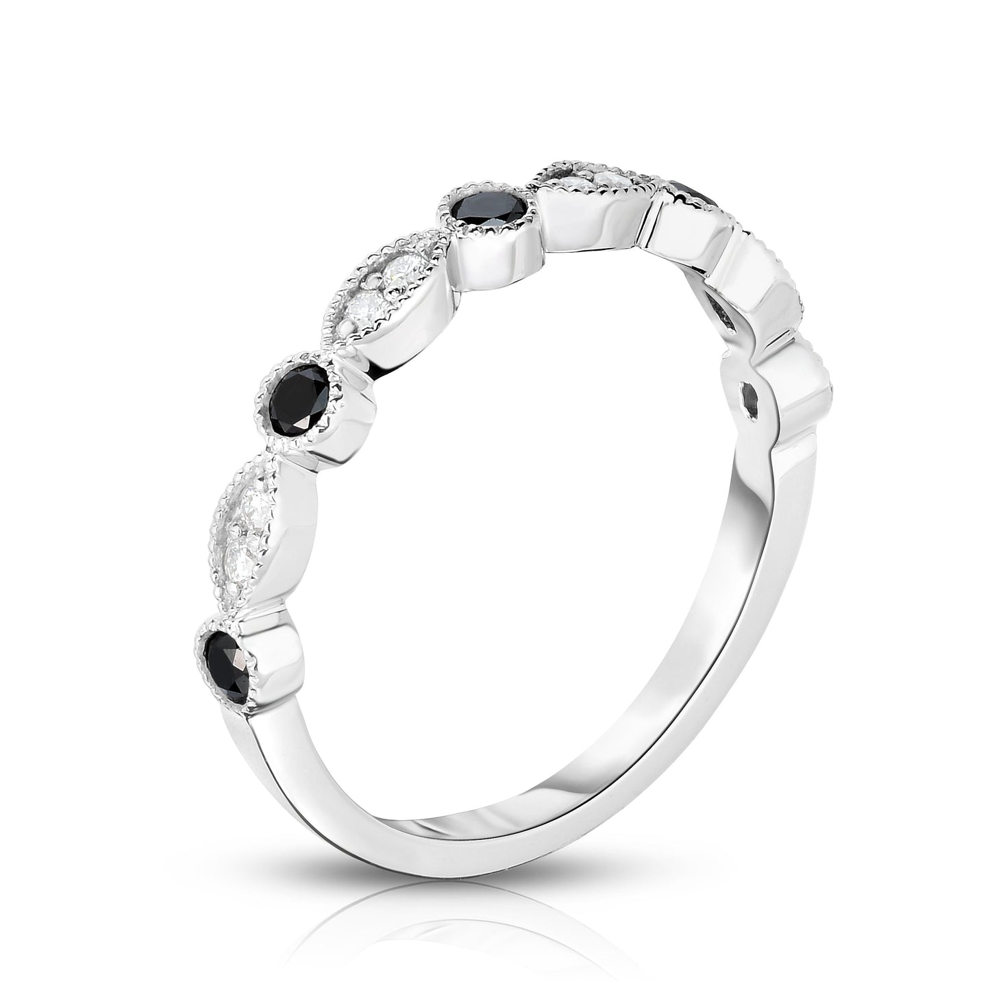 0.25Ct Diamond Stackable Milligrain Ring in 14K Gold