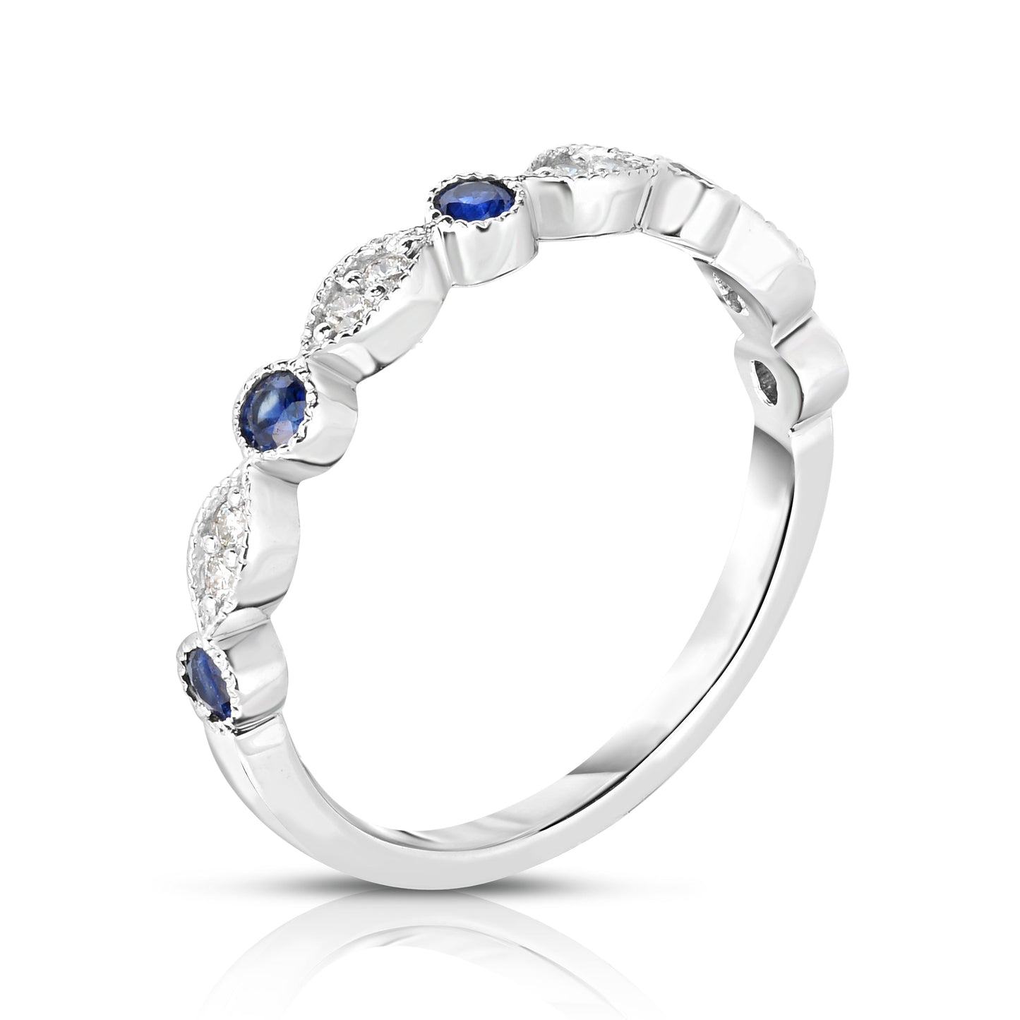 0.25Ct Diamond Stackable Milligrain Ring in 14K Gold