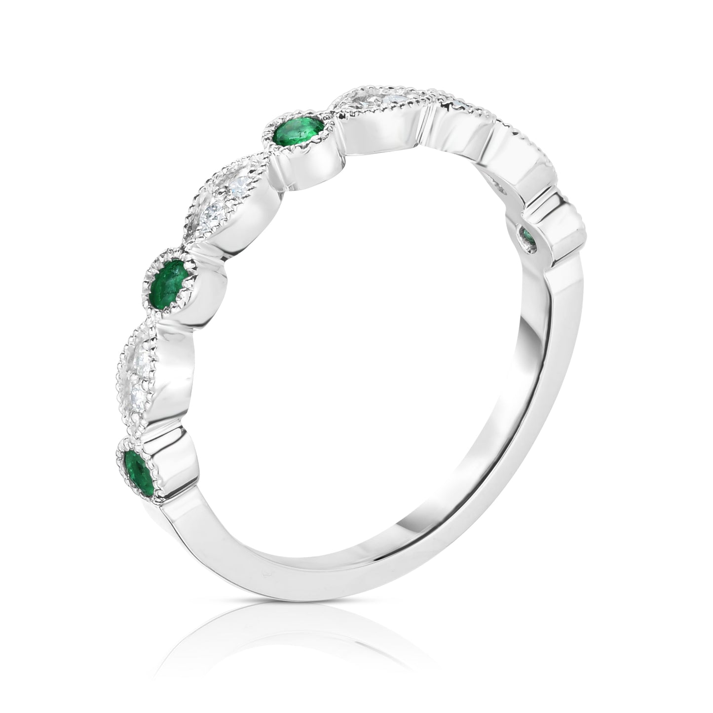0.25Ct Diamond Stackable Milligrain Ring in 14K Gold