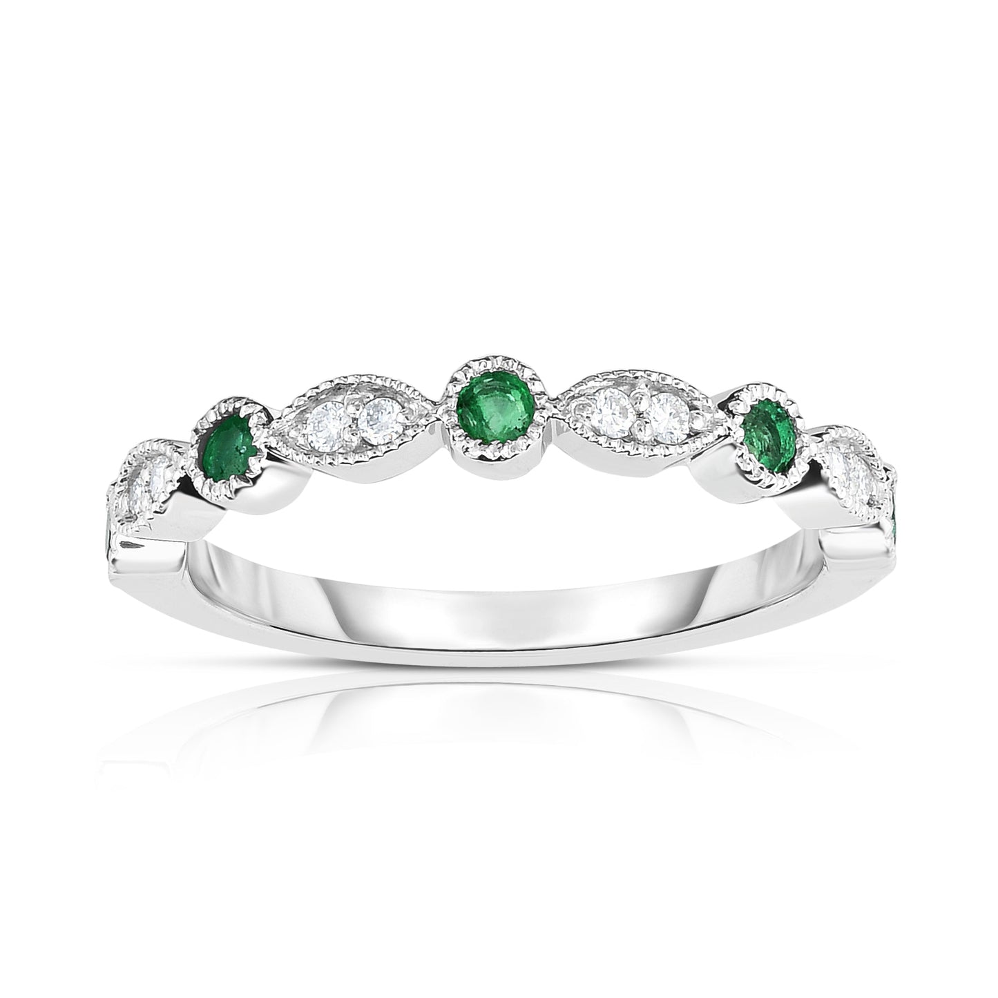 0.25Ct Diamond Stackable Milligrain Ring in 14K Gold