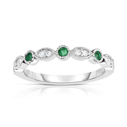 0.25Ct Diamond Stackable Milligrain Ring in 14K Gold
