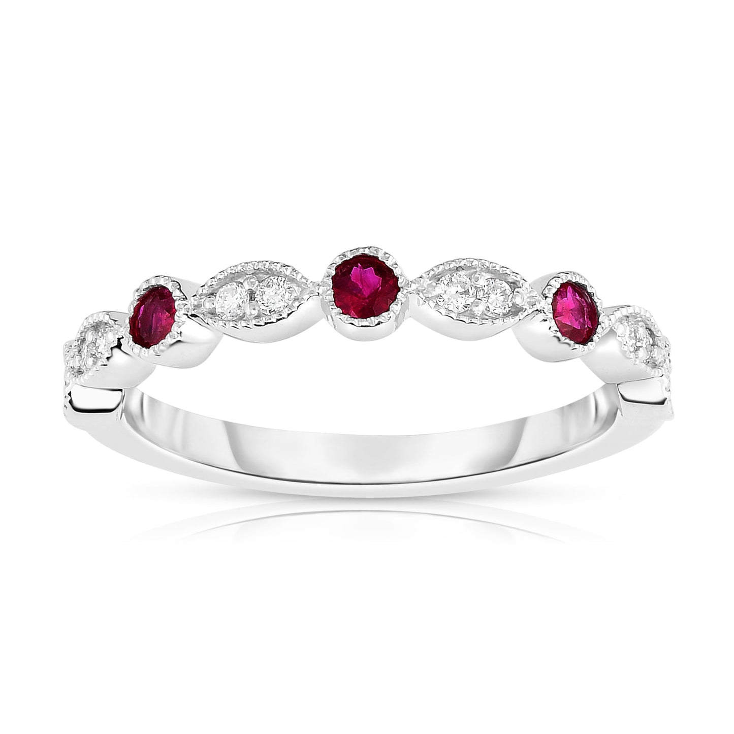 0.25Ct Diamond Stackable Milligrain Ring in 14K Gold