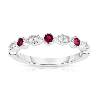 0.25Ct Diamond Stackable Milligrain Ring in 14K Gold