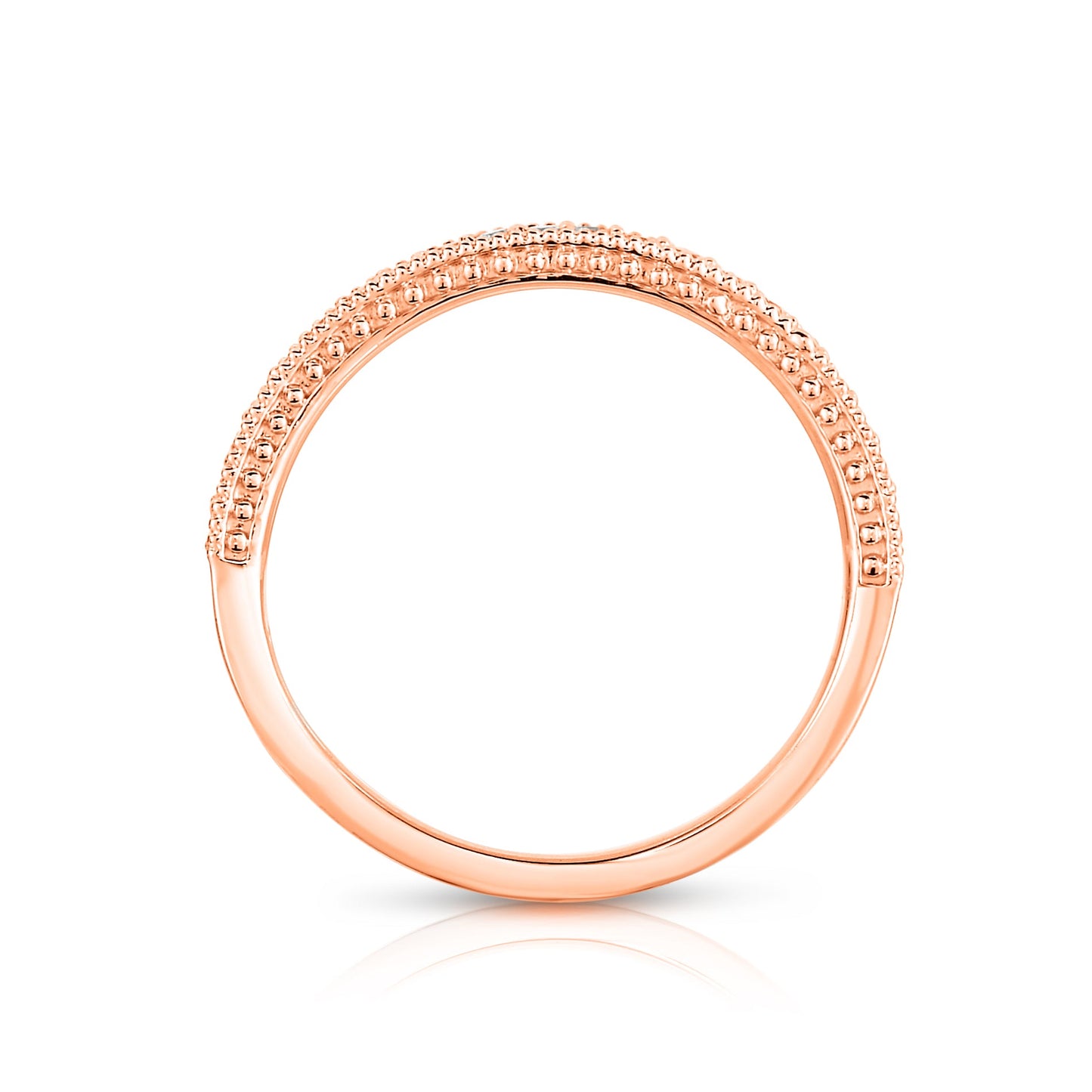 0.22Ct Diamond Milligrain Wedding Band in 14K Gold