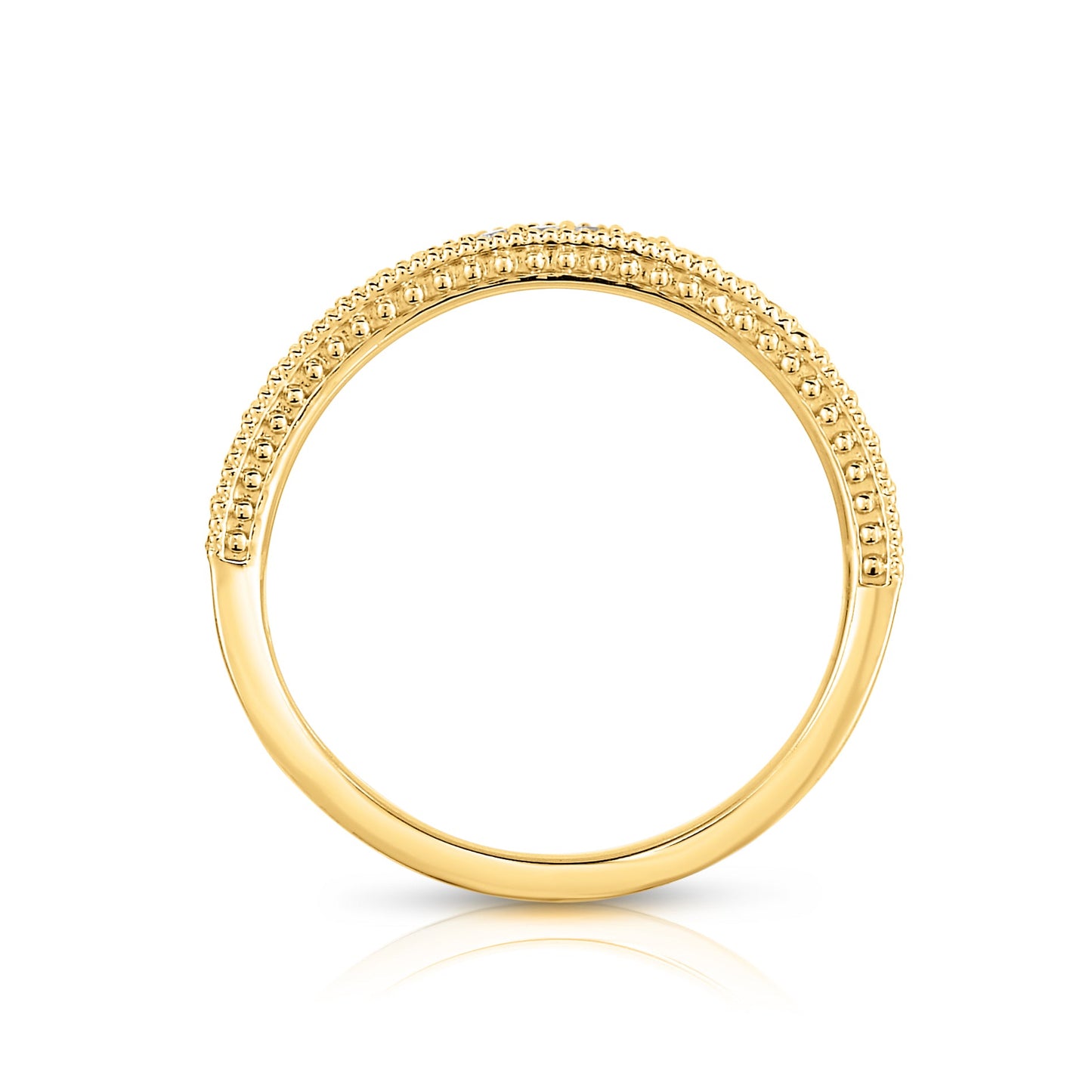 0.22Ct Diamond Milligrain Wedding Band in 14K Gold