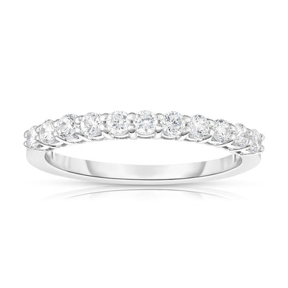 11-Stone 0.40Ct Diamond Wedding Band in 14K White Gold