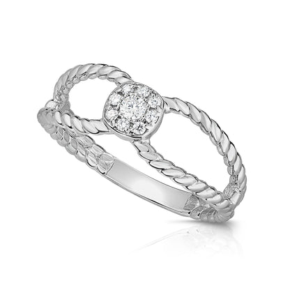 0.11Ct Diamond Twisted Stackable Cluster Ring in 14K Gold