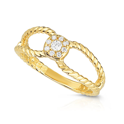 0.11Ct Diamond Twisted Stackable Cluster Ring in 14K Gold