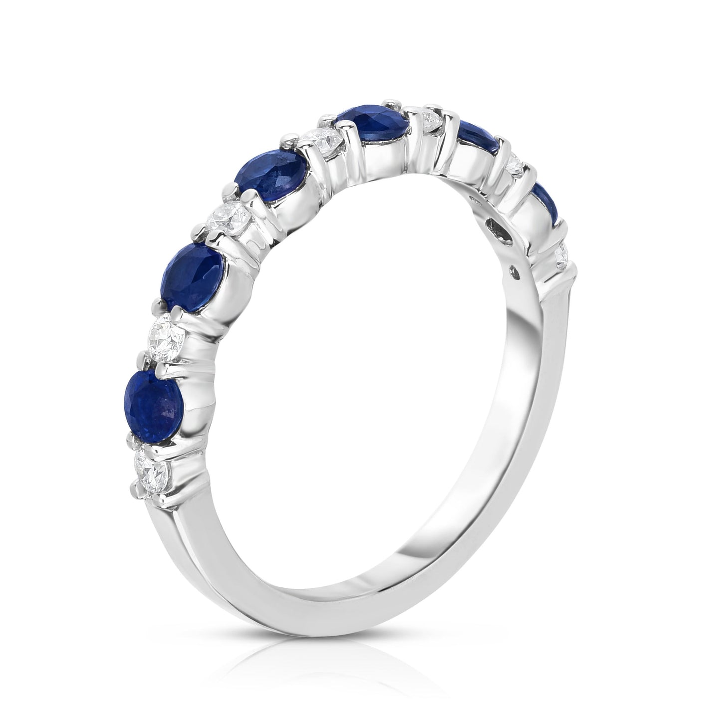 Gemstone & 0.17Ct Diamond Ring in 14K White Gold