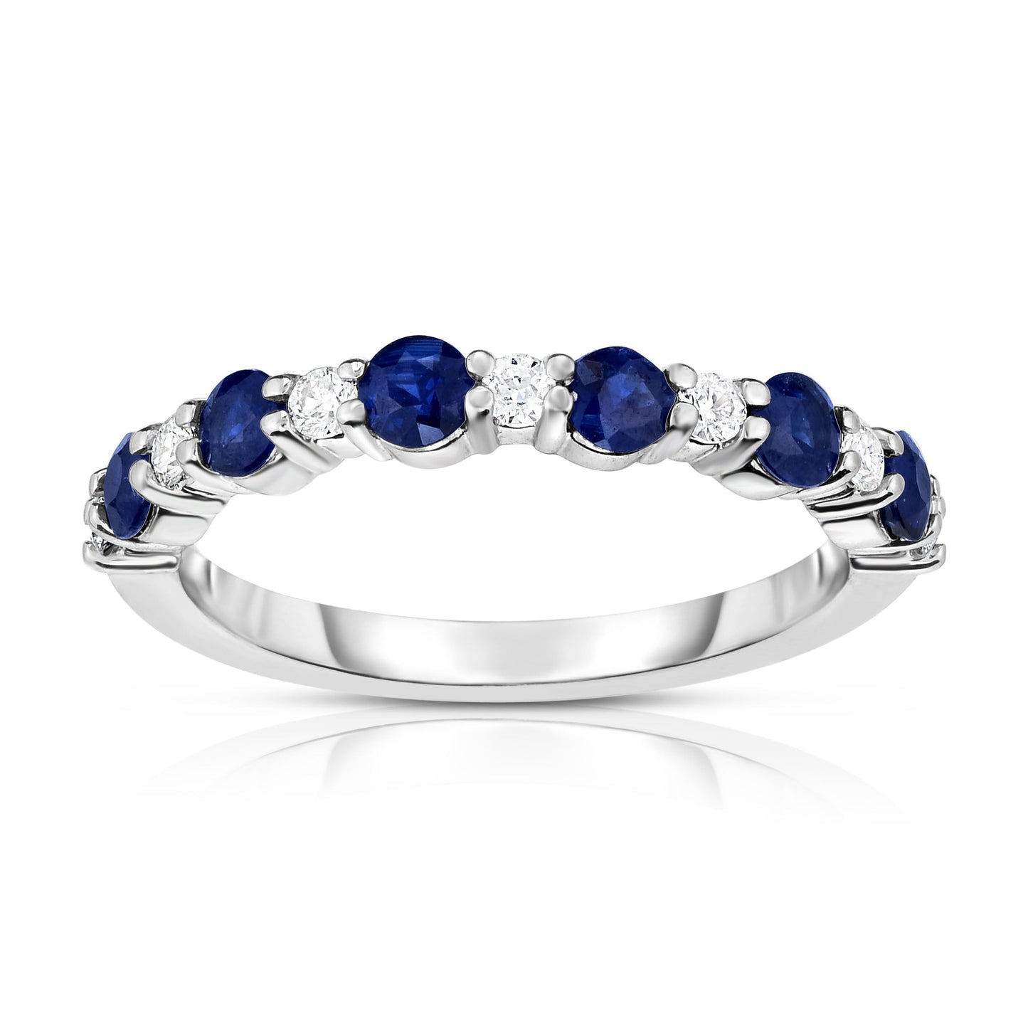 Gemstone & 0.17Ct Diamond Ring in 14K White Gold