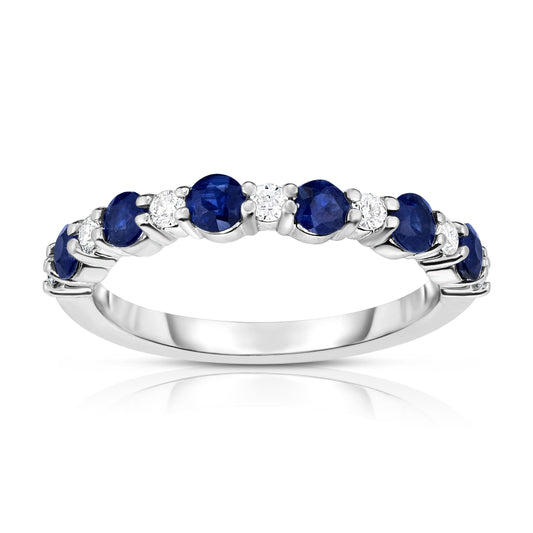 Gemstone & 0.17Ct Diamond Ring in 14K White Gold