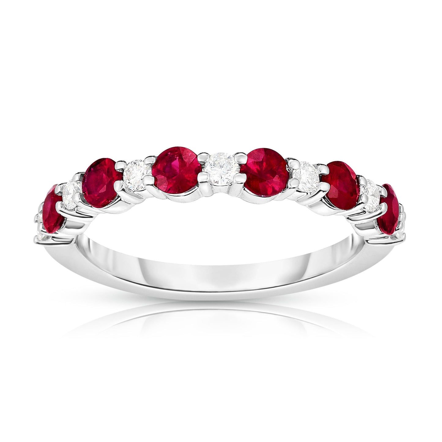 Gemstone & 0.17Ct Diamond Ring in 14K White Gold