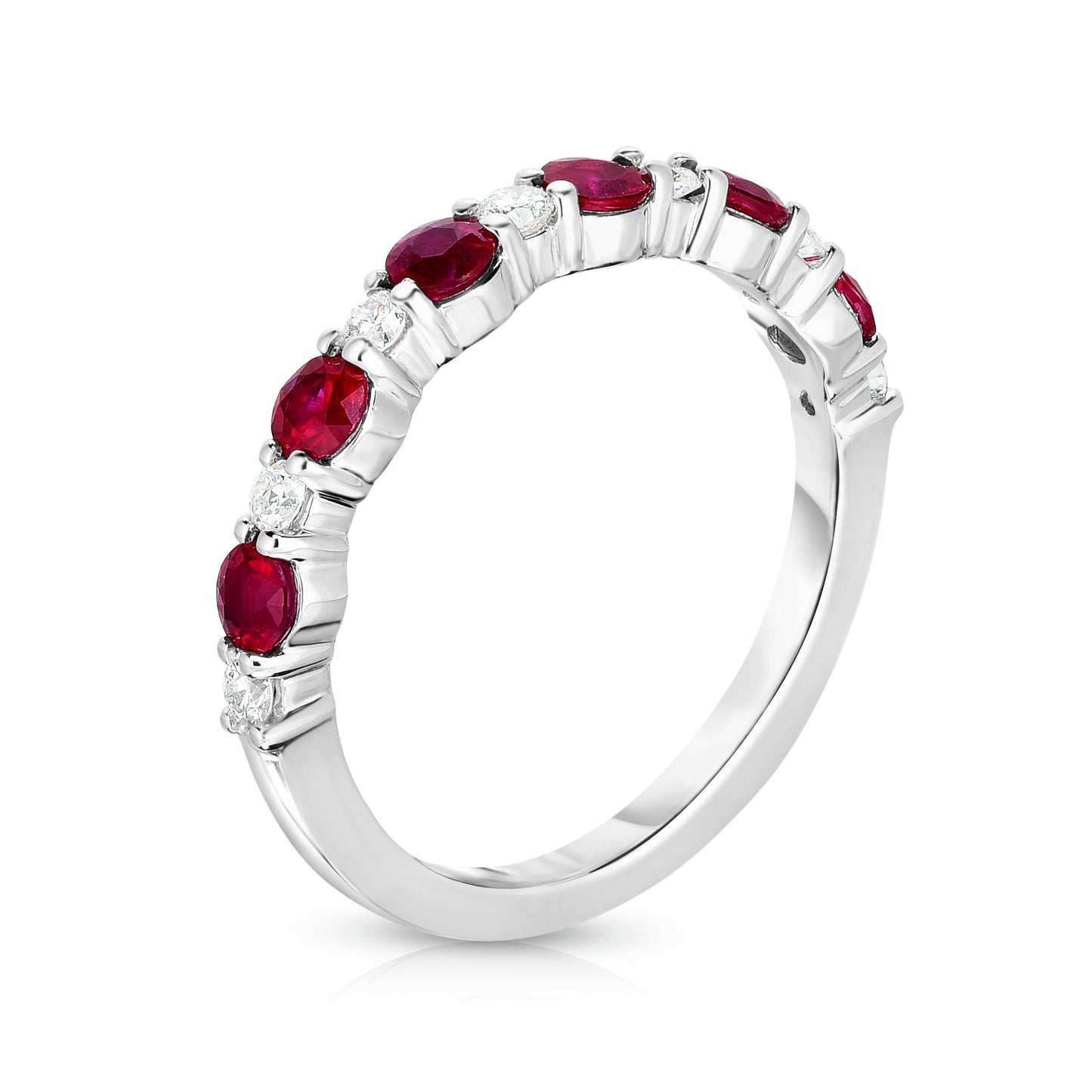 Gemstone & 0.17Ct Diamond Ring in 14K White Gold