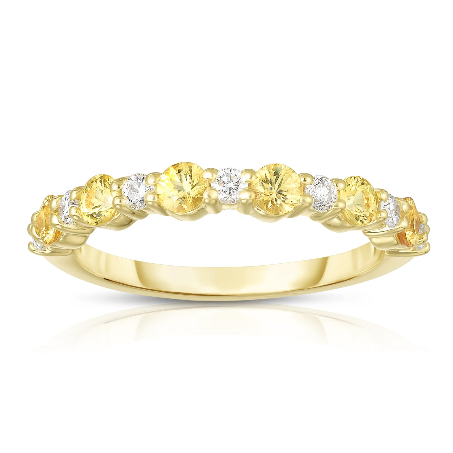 Gemstone & 0.17Ct Diamond Ring in 14K White Gold