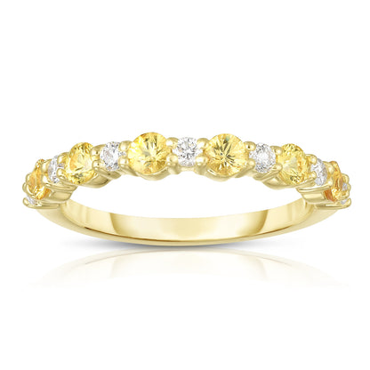Gemstone & 0.17Ct Diamond Ring in 14K White Gold