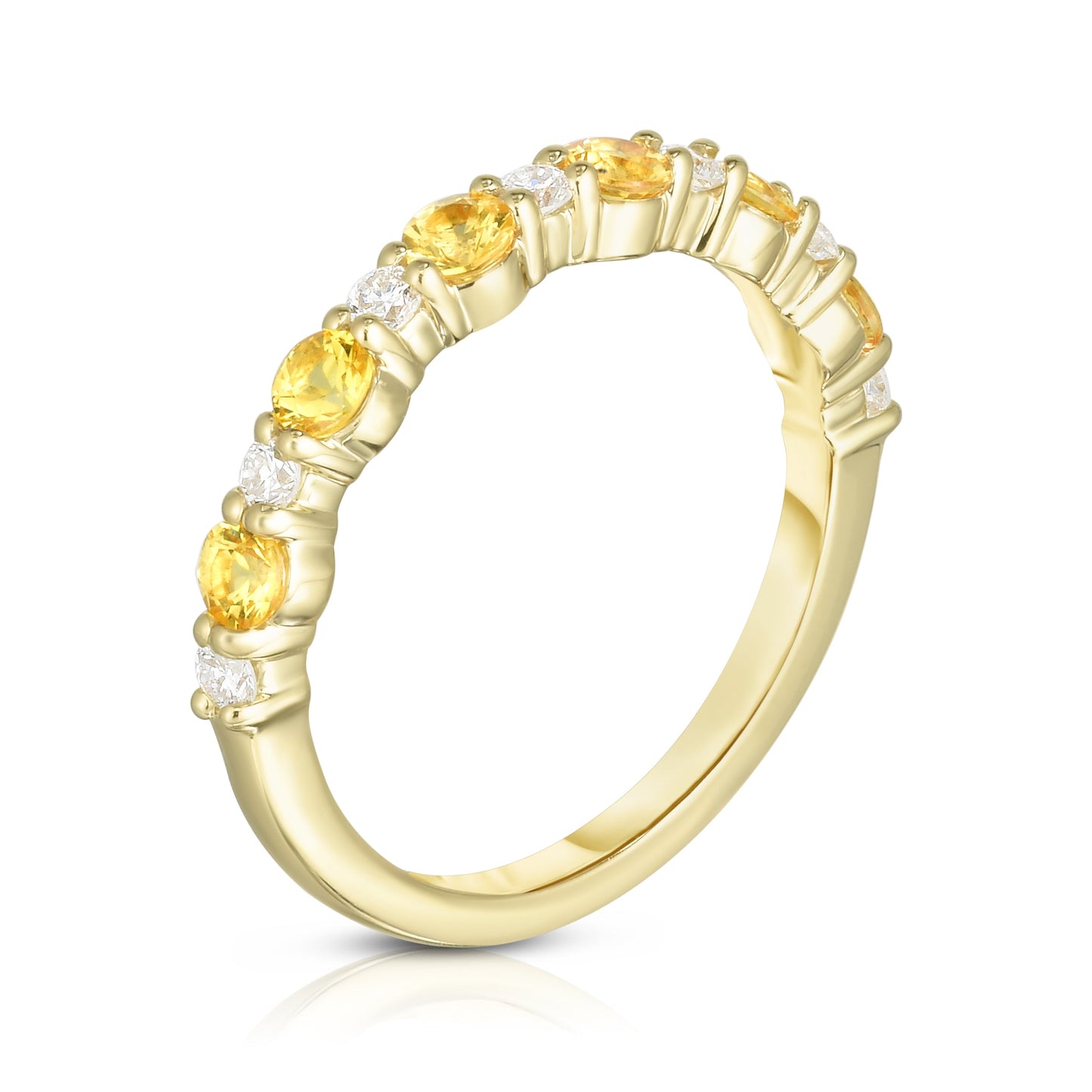 Gemstone & 0.17Ct Diamond Ring in 14K White Gold