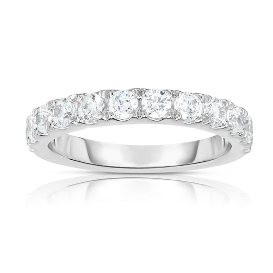 1.10Ct Diamond Wedding Band in 14K White Gold