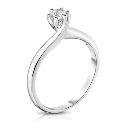0.25Ct Diamond 6-Prong Solitaire Ring in 14K Gold