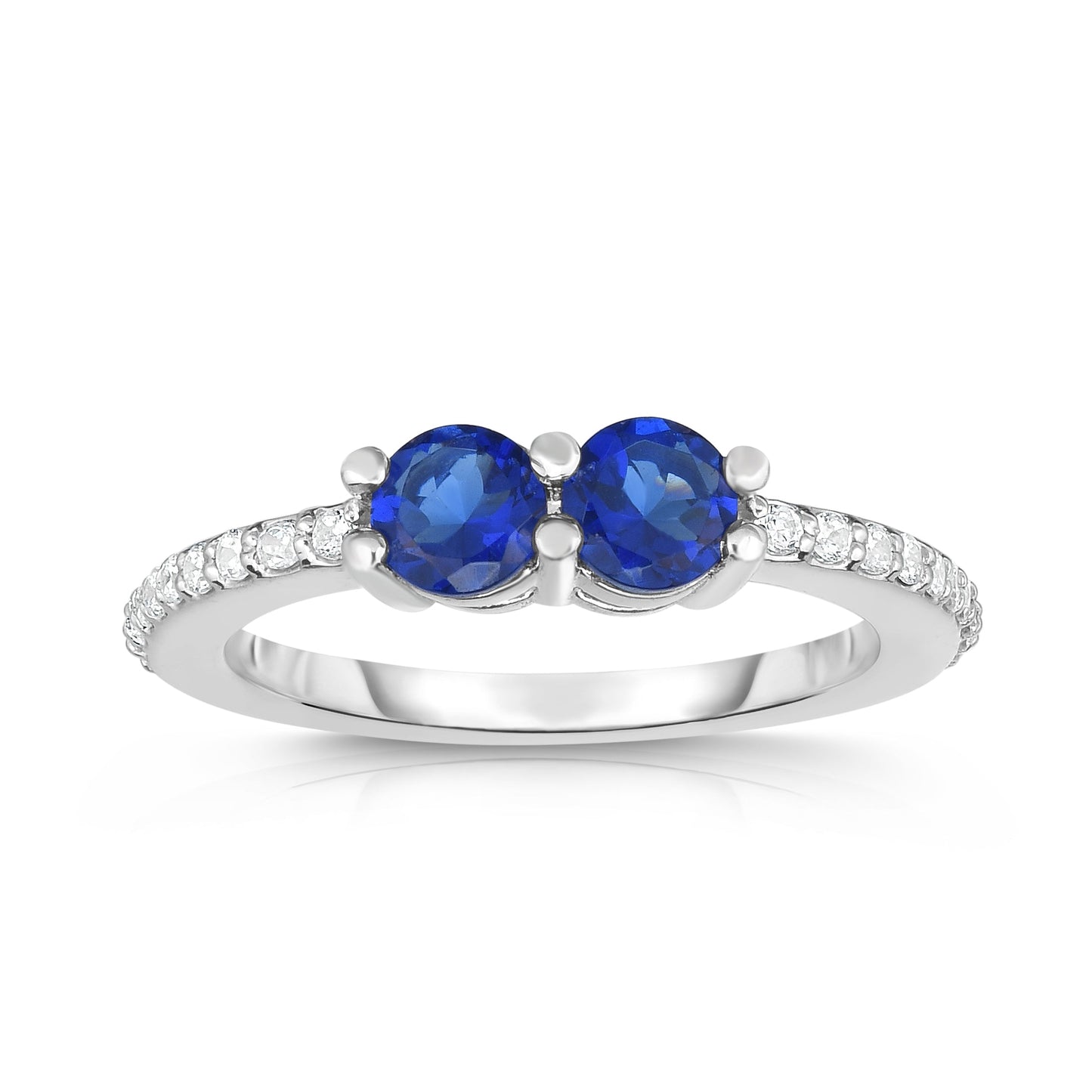 Gemstone and 0.12Ct Diamond Ever Us Ring in 14K White Gold
